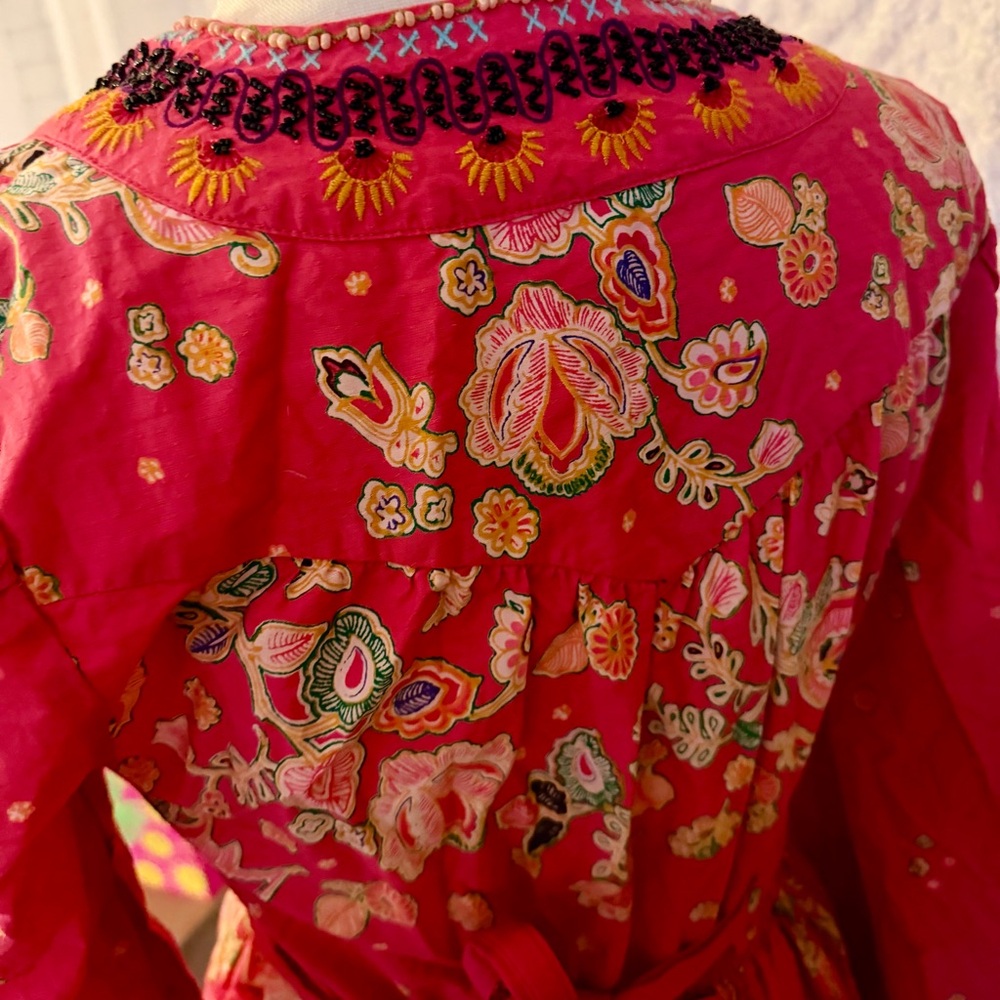 Anthropologie Pink and Black Long Sleeve Dress - Picture 6 of 8